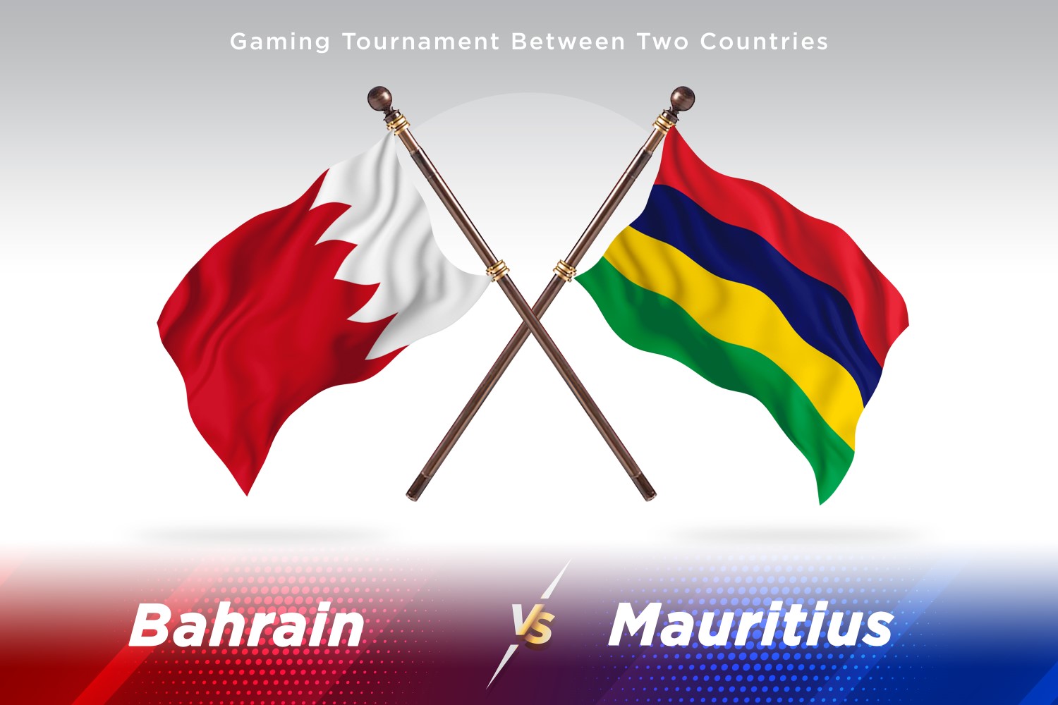 Bahrain versus Mauritius Two Flags