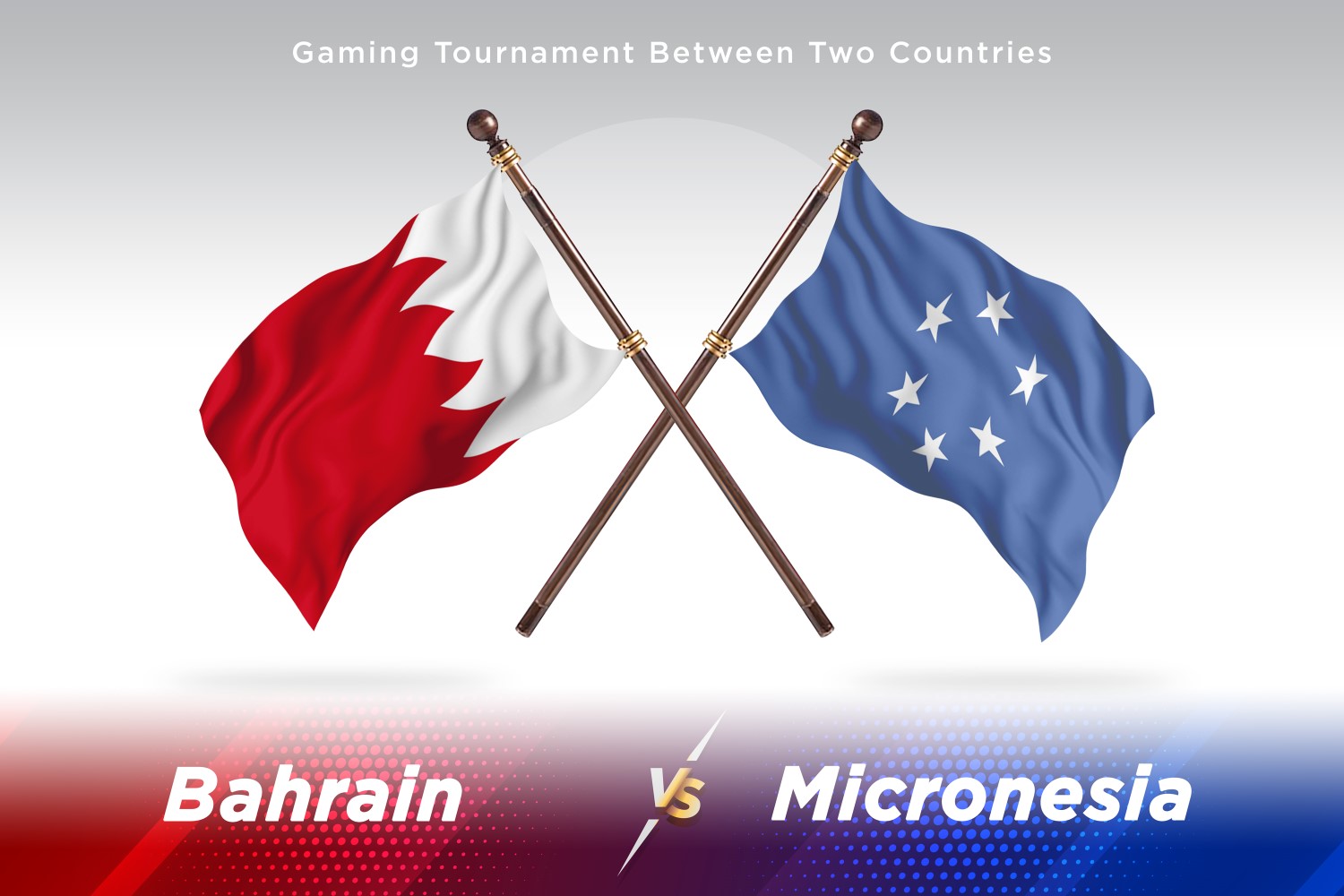 Bahrain versus Micronesia Two Flags