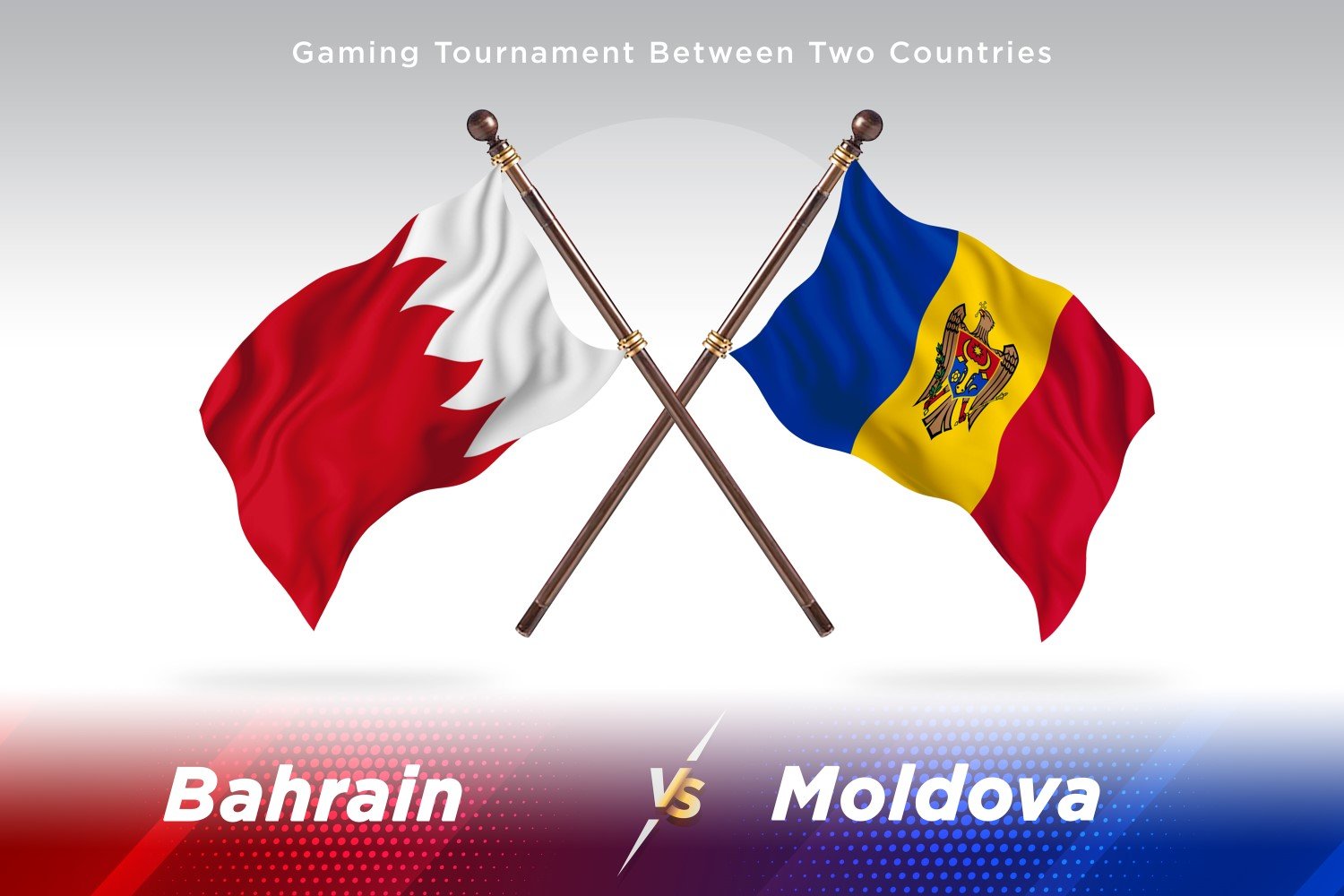 Bahrain versus Moldova Two Flags