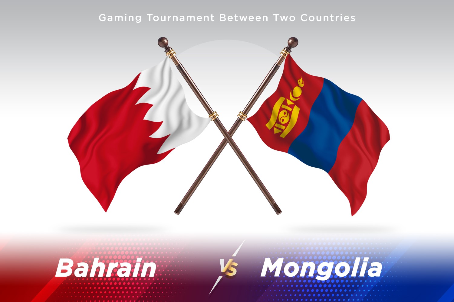 Bahrain versus Mongolia Two Flags