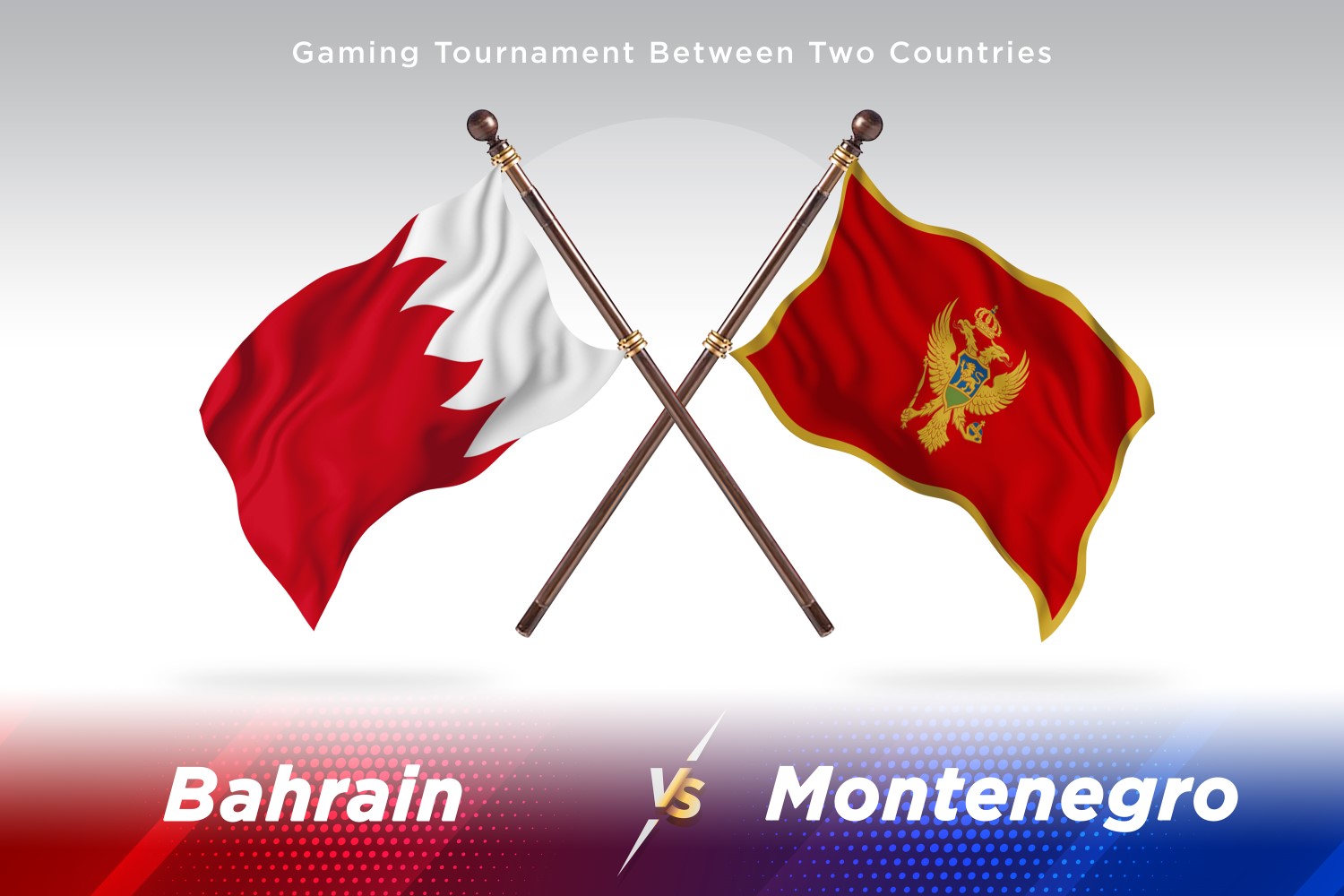 Bahrain versus Montenegro Two Flags