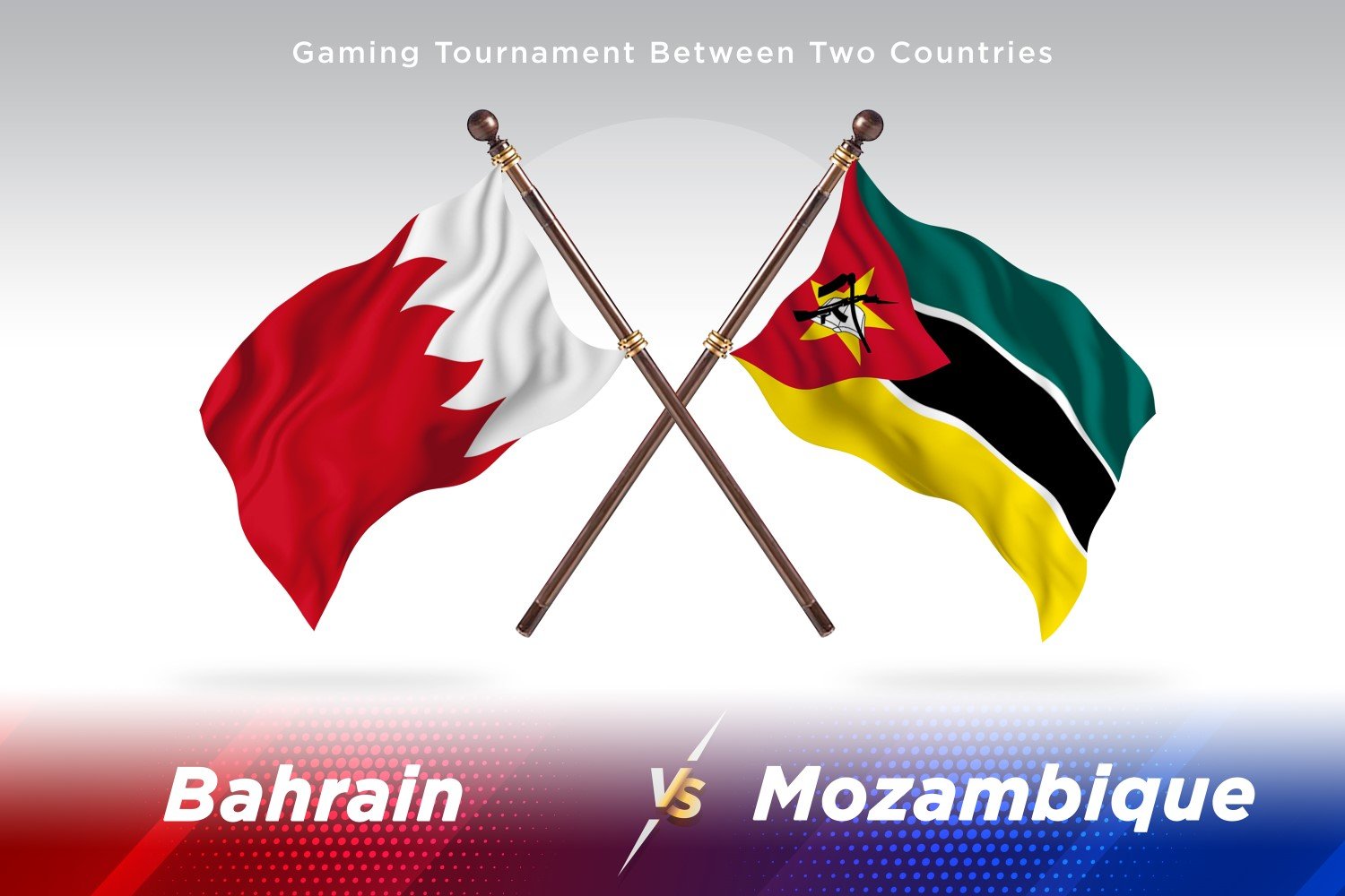 Bahrain versus Mozambique Two Flags