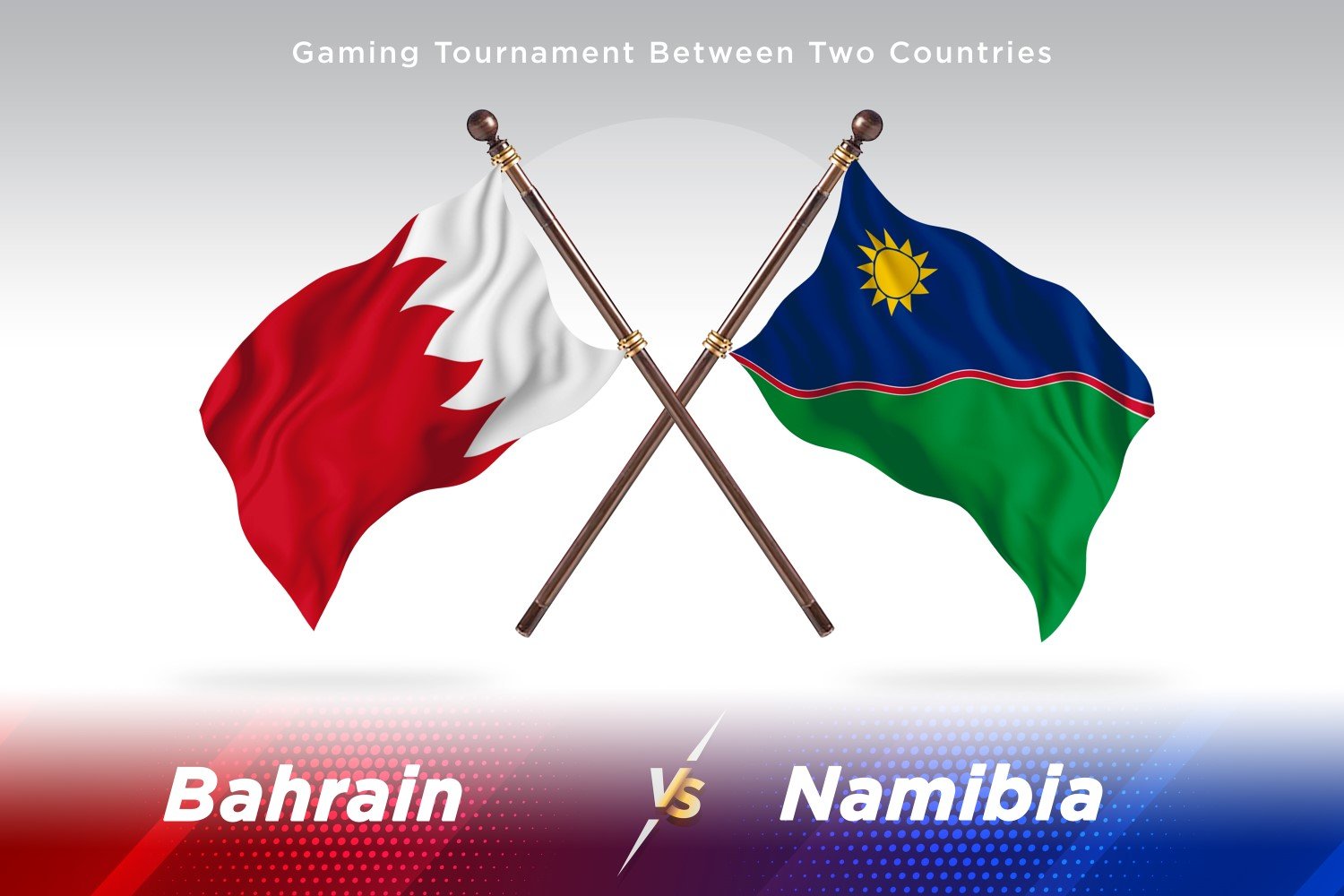 Bahrain versus Namibia Two Flags