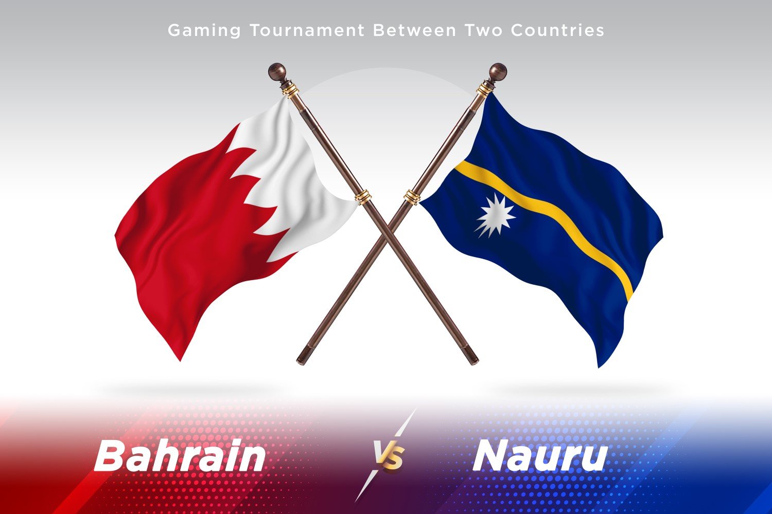 Bahrain versus Nauru Two Flags