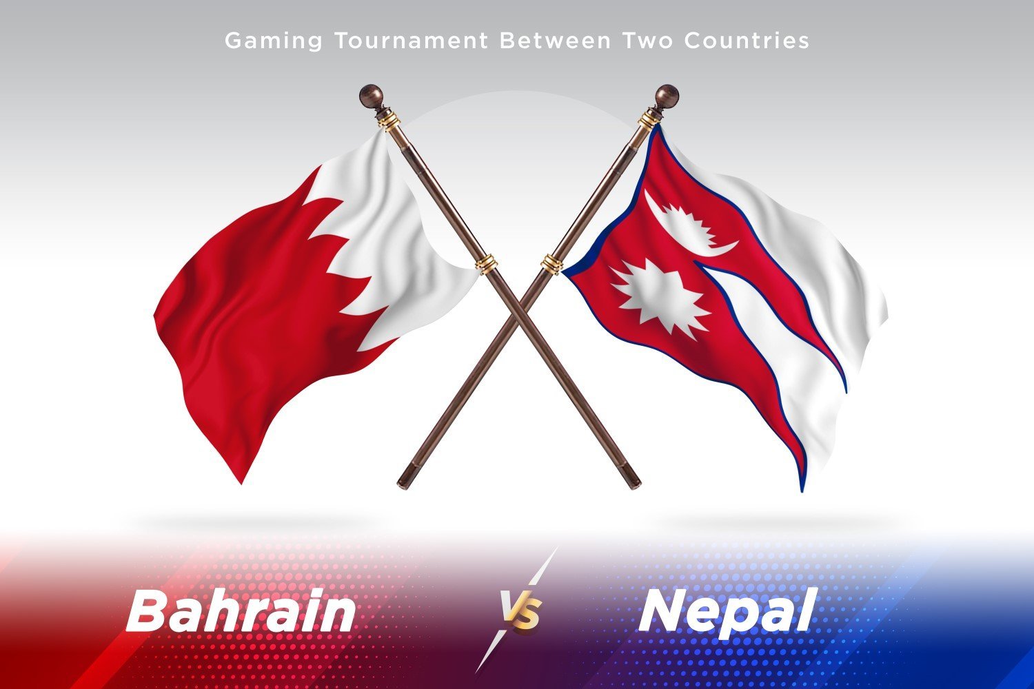 Bahrain versus Nepal Two Flags