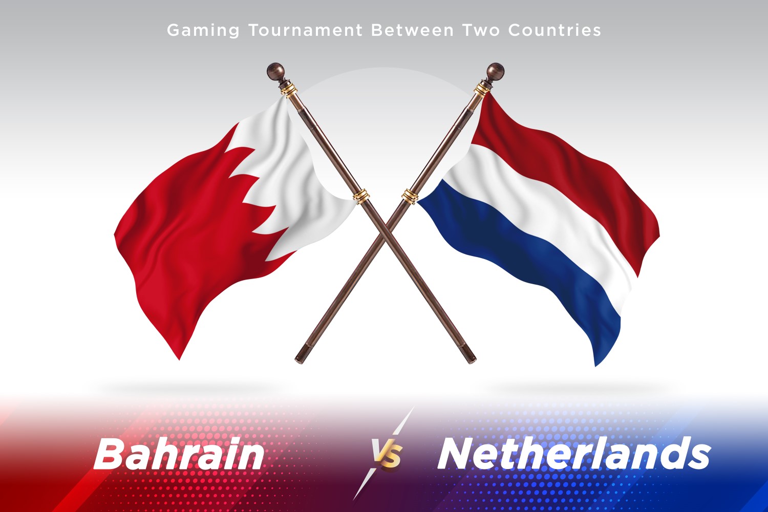 Bahrain versus Netherlands Two Flags