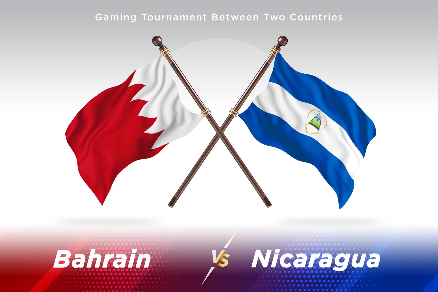 Bahrain versus Nicaragua Two Flags