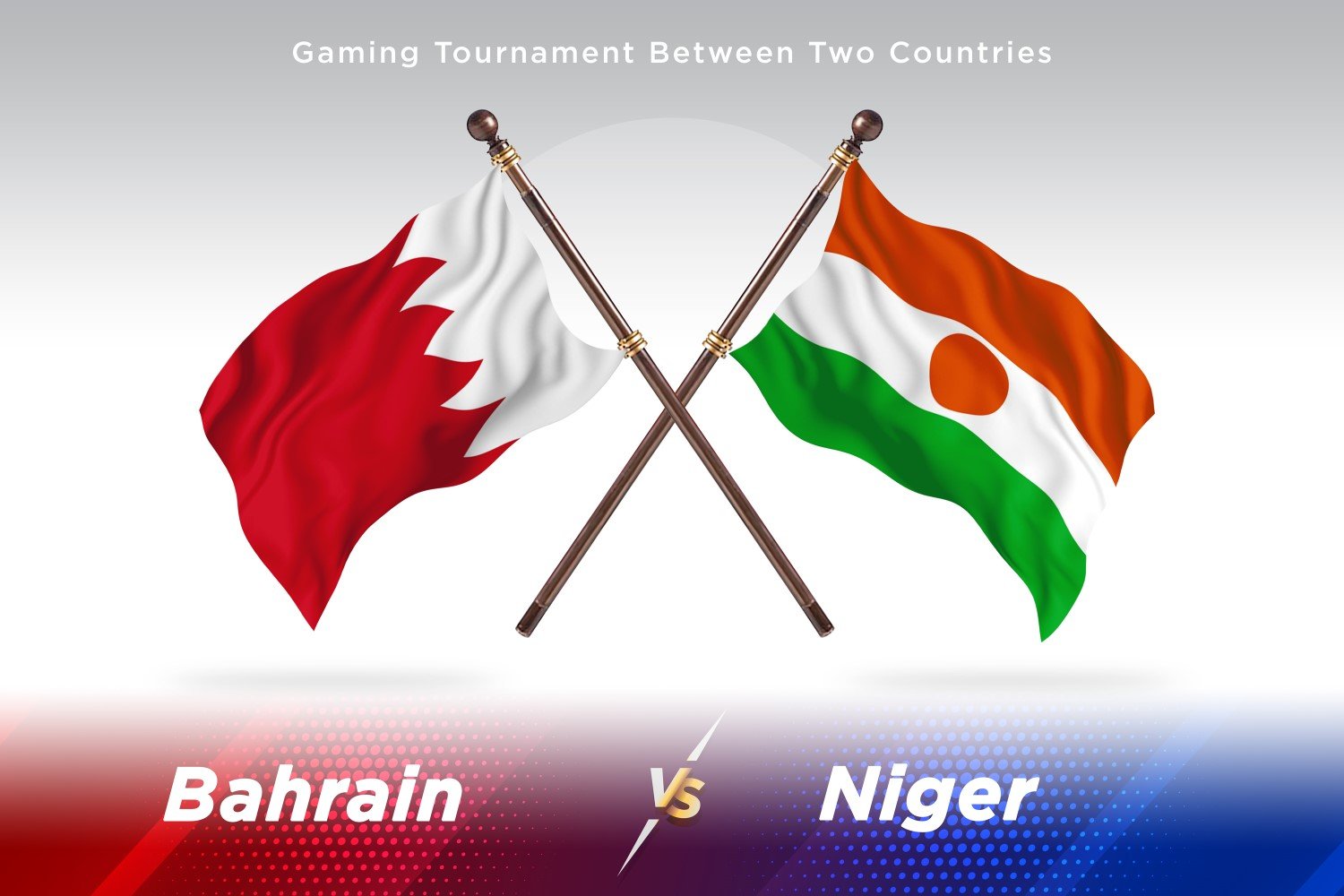 Bahrain versus Niger Two Flags