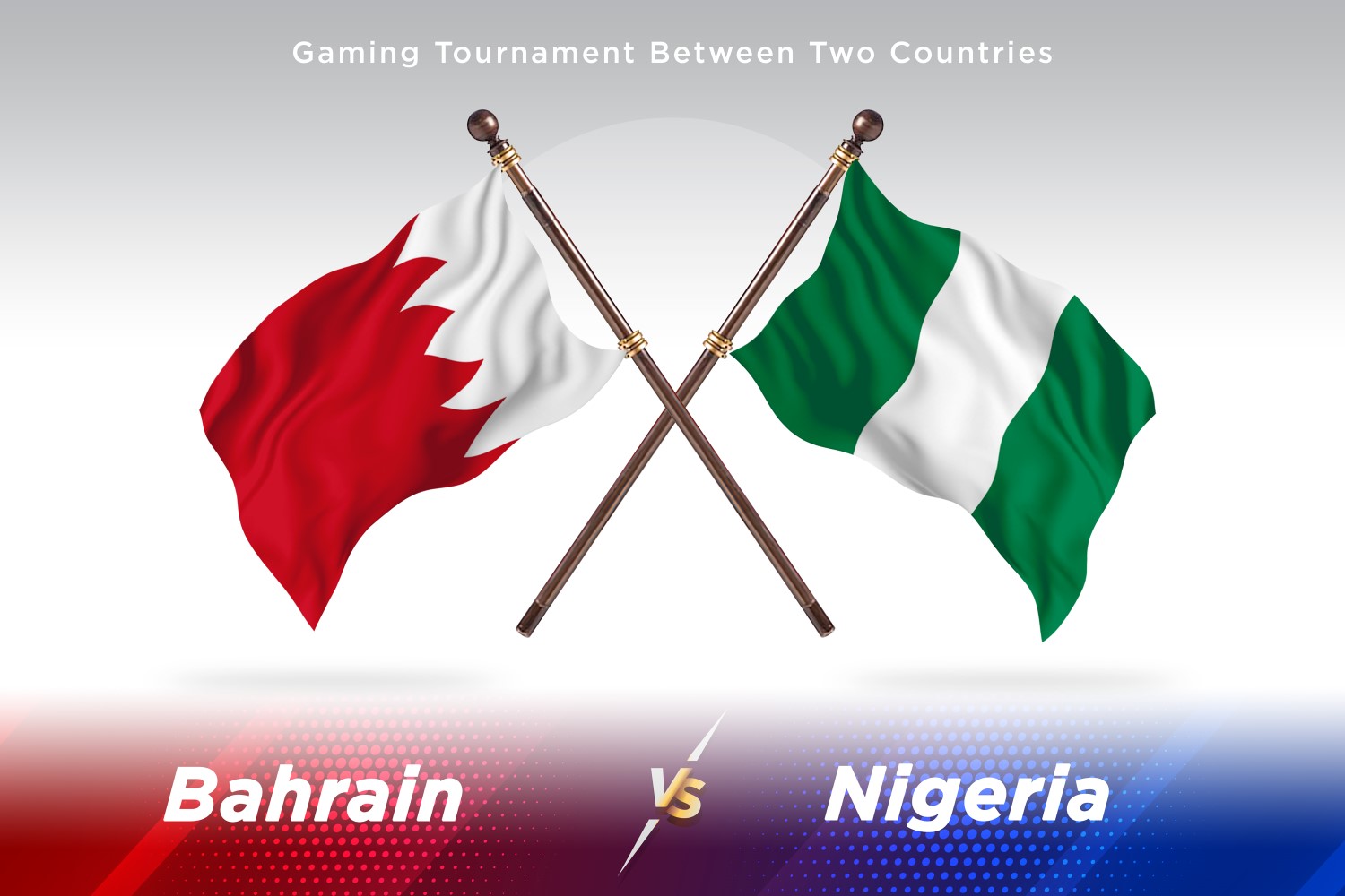 Bahrain versus Nigeria Two Flags