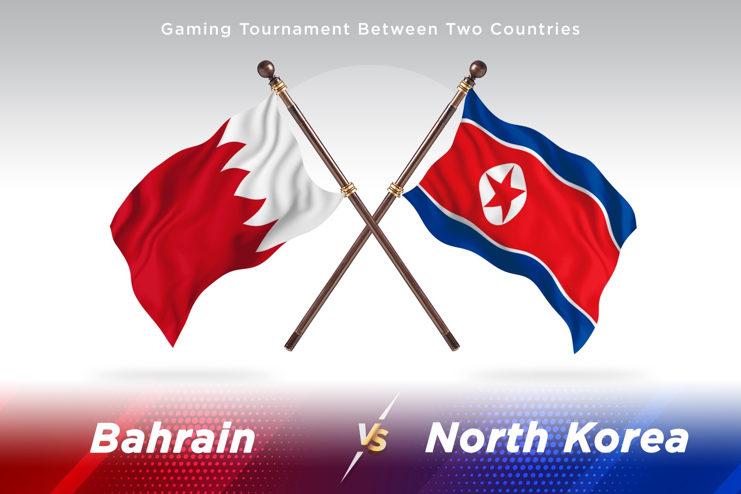 Bahrain versus north Korea Two Flags