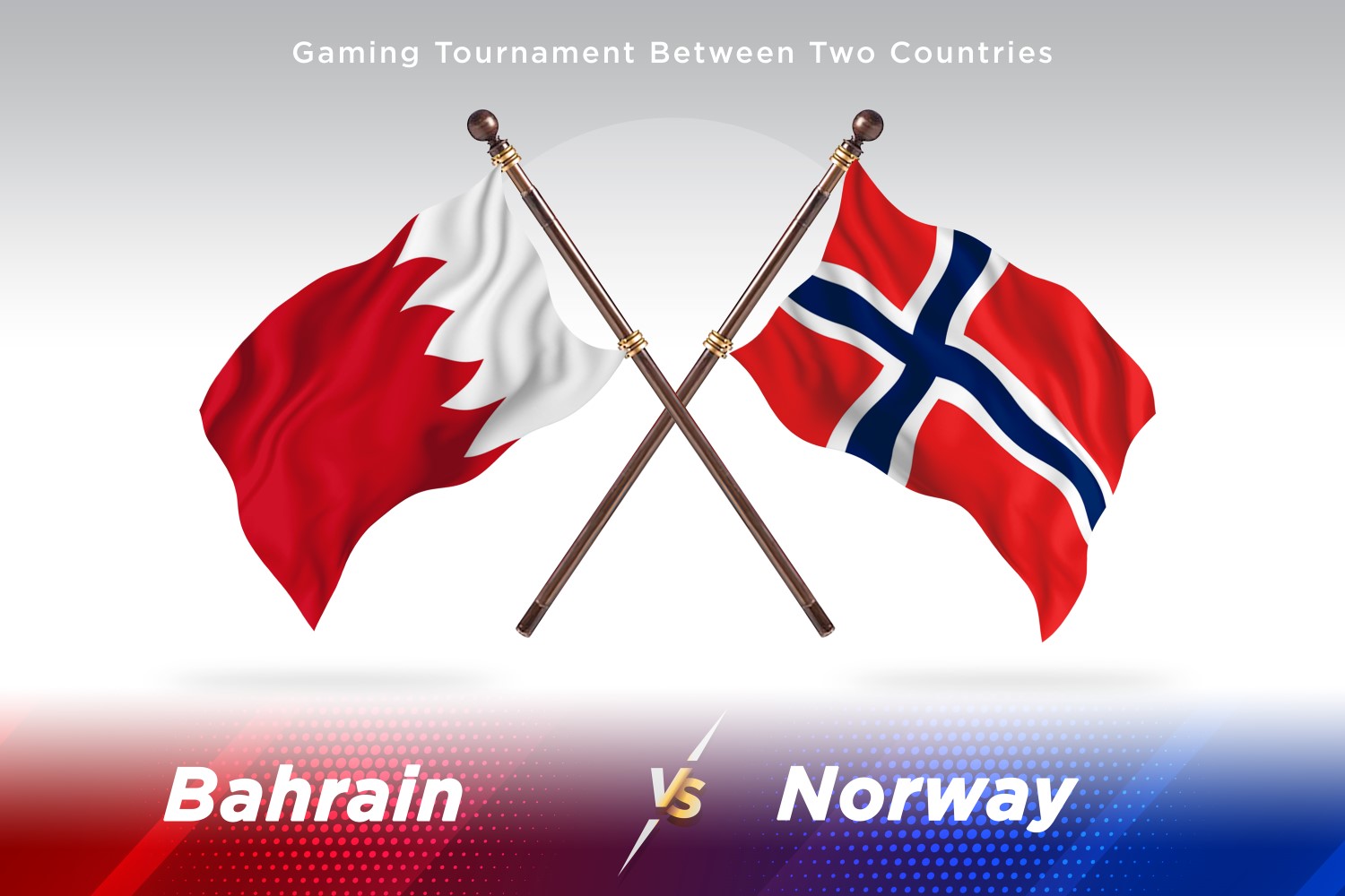 Bahrain versus Norway Two Flags