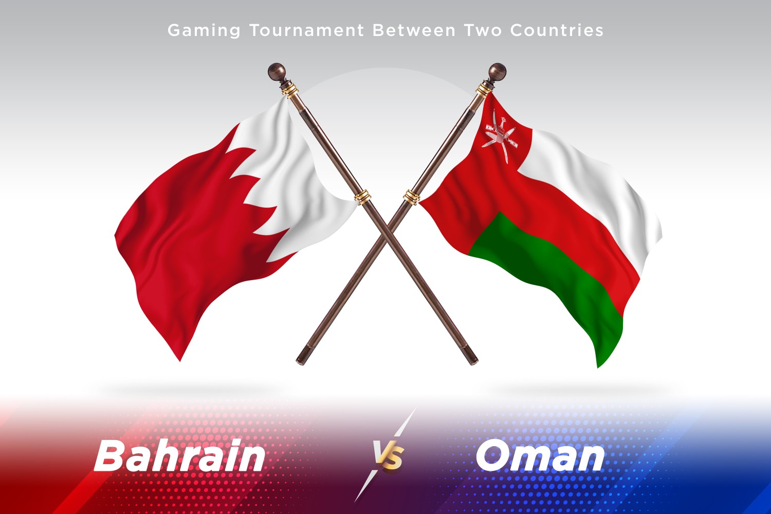 Bahrain versus Oman Two Flags