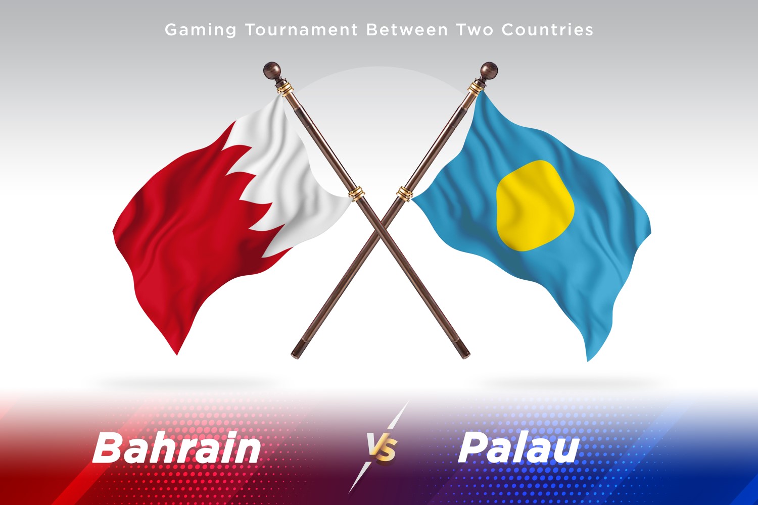 Bahrain versus Palau Two Flags