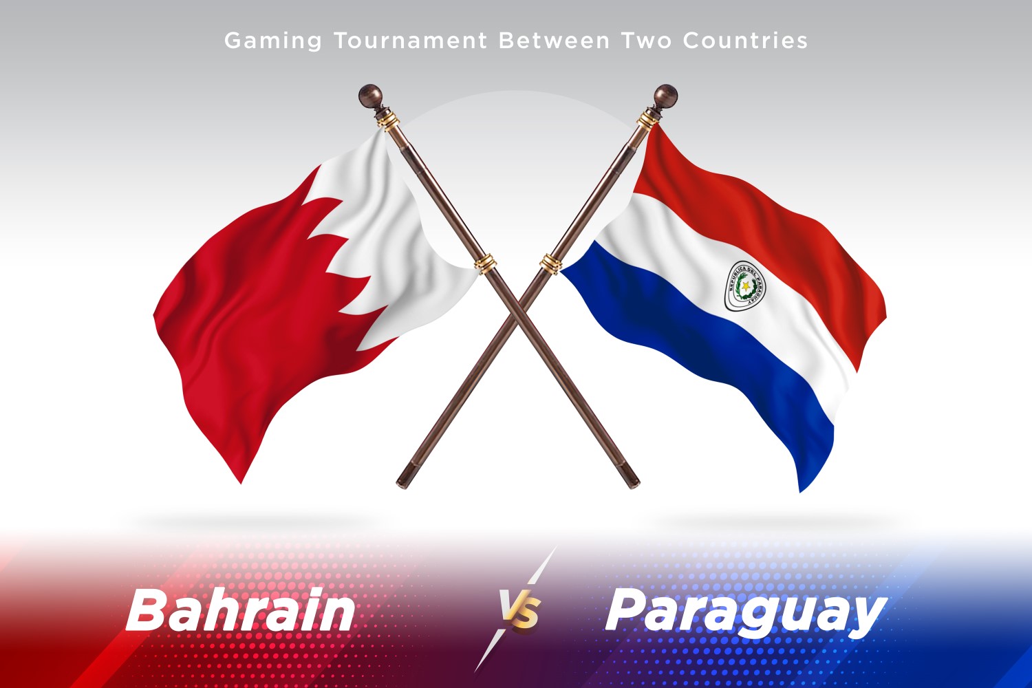 Bahrain versus Paraguay Two Flags