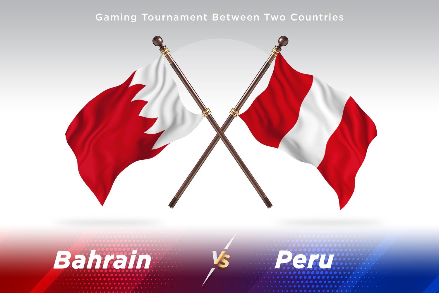 Bahrain versus Peru Two Flags