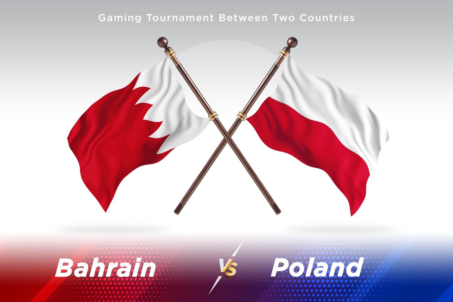 Bahrain versus Poland Two Flags