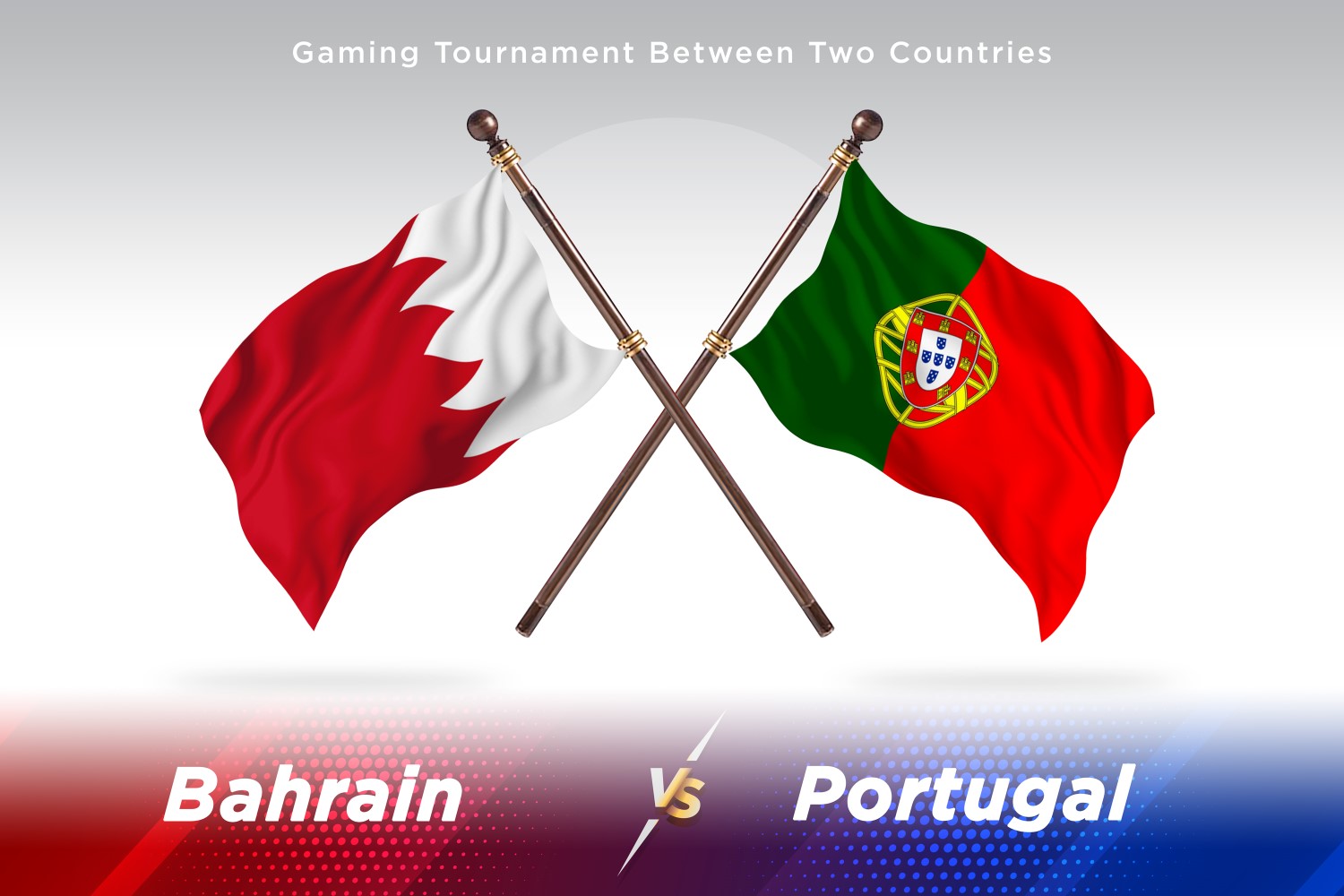 Bahrain versus Portugal Two Flags