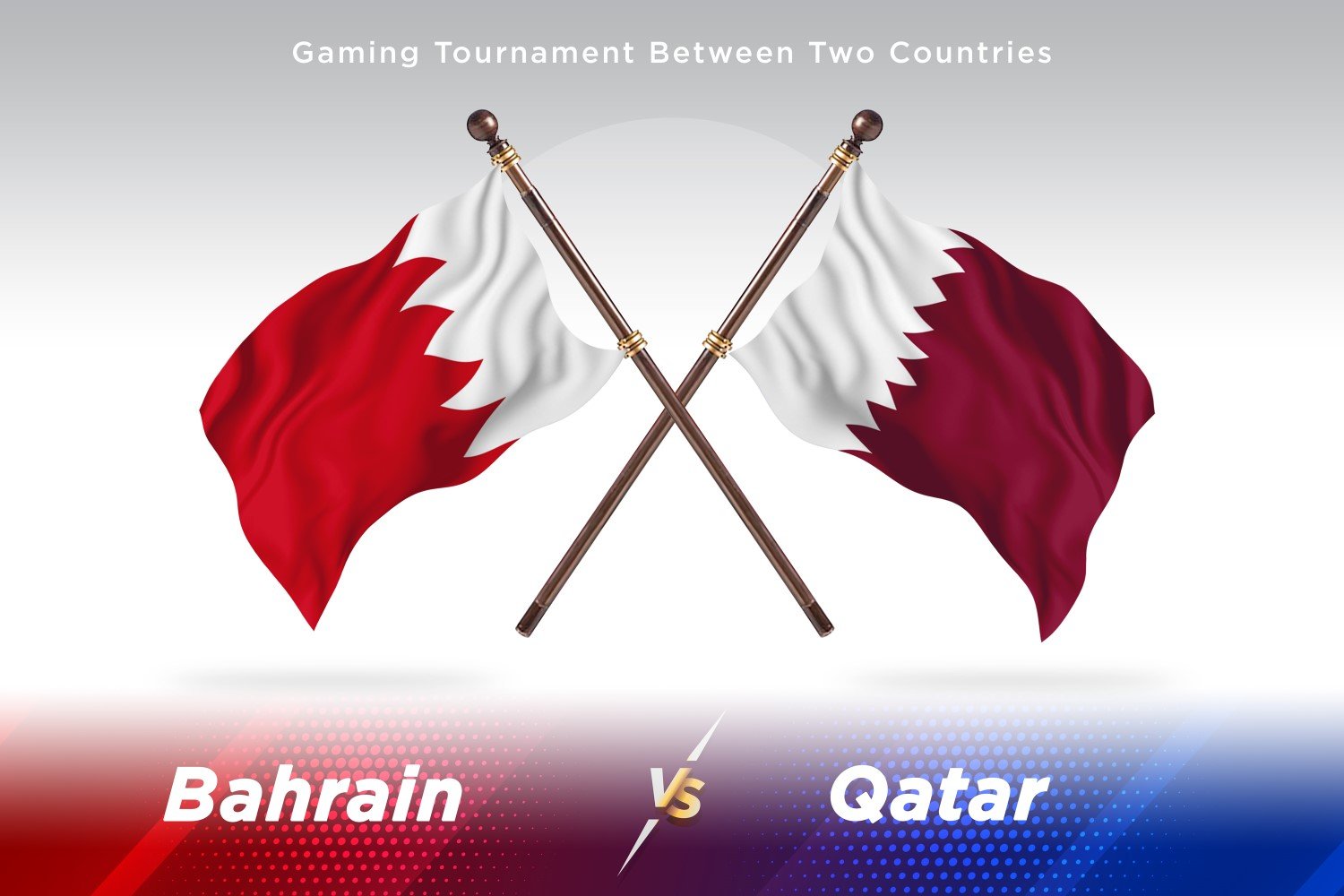 Bahrain versus Qatar Two Flags