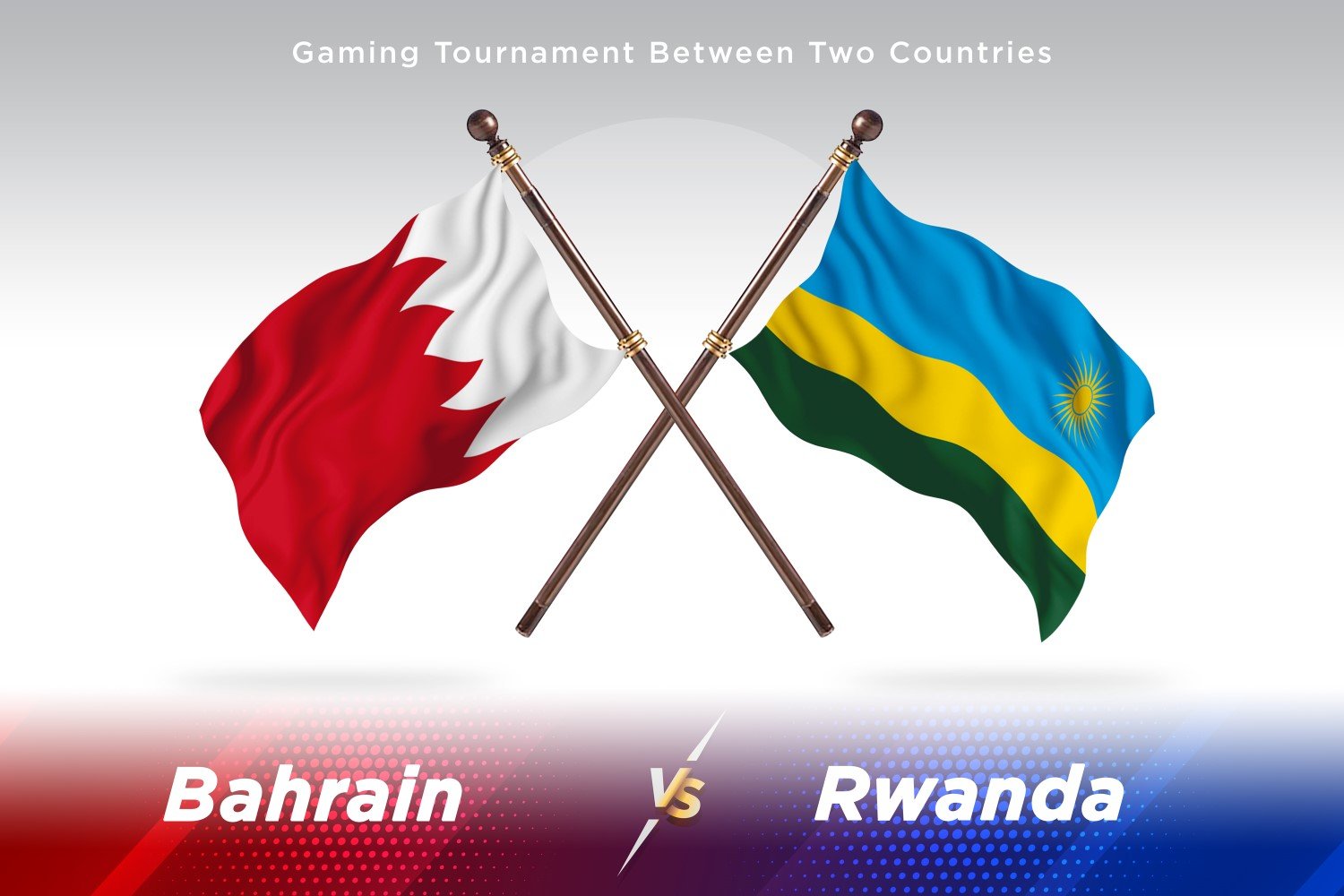 Bahrain versus Rwanda Two Flags