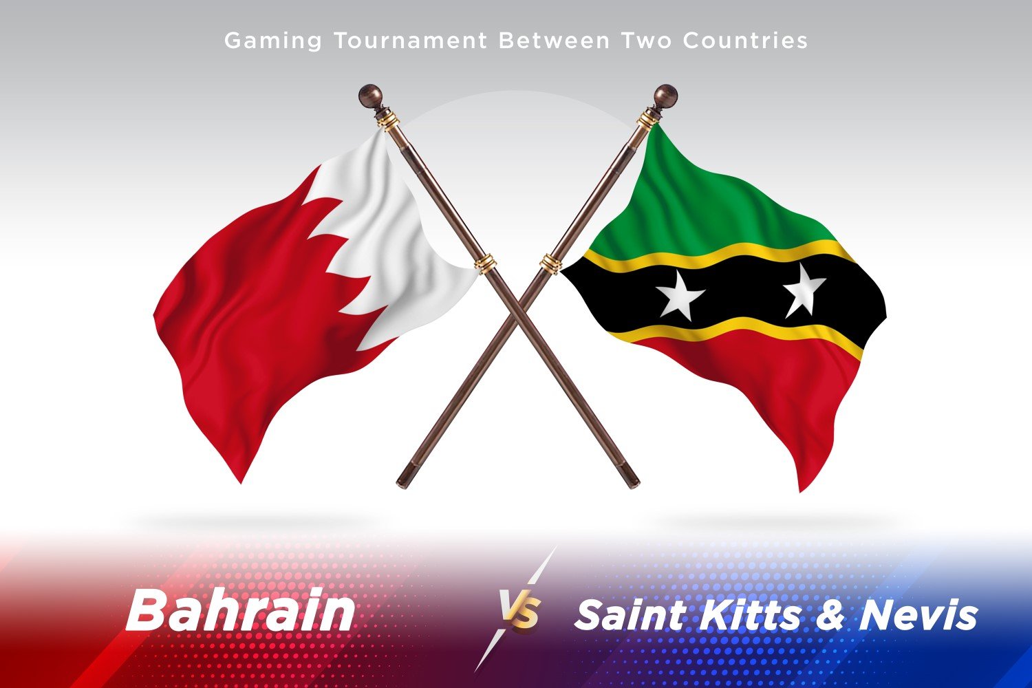 Bahrain versus saint Kitts and Nevis Two Flags