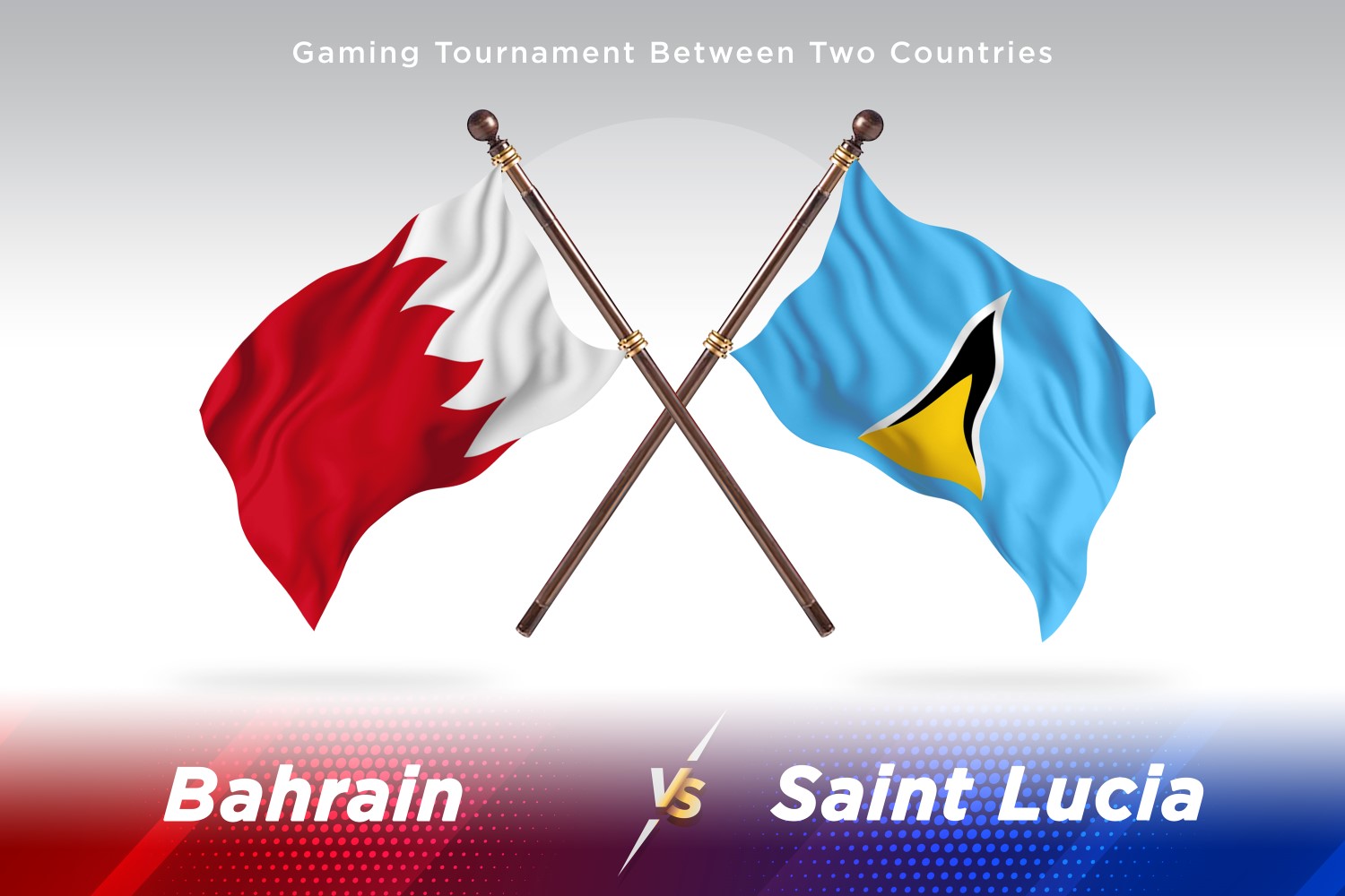 Bahrain versus saint Lucia Two Flags