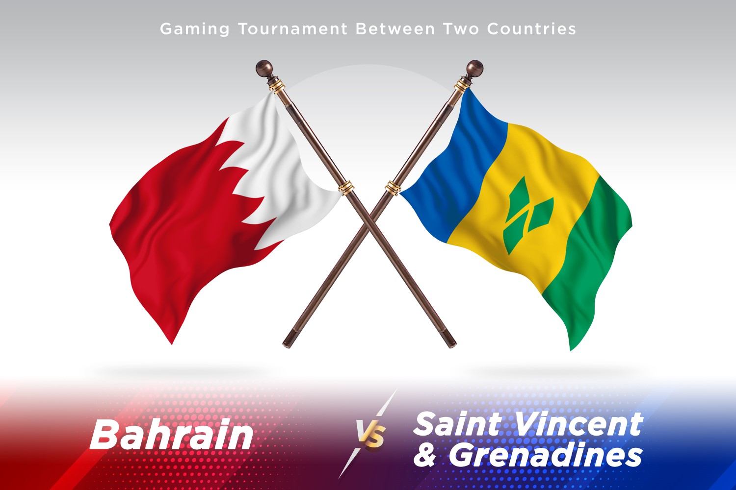 Bahrain versus saint Vincent and the grenadines Two Flags