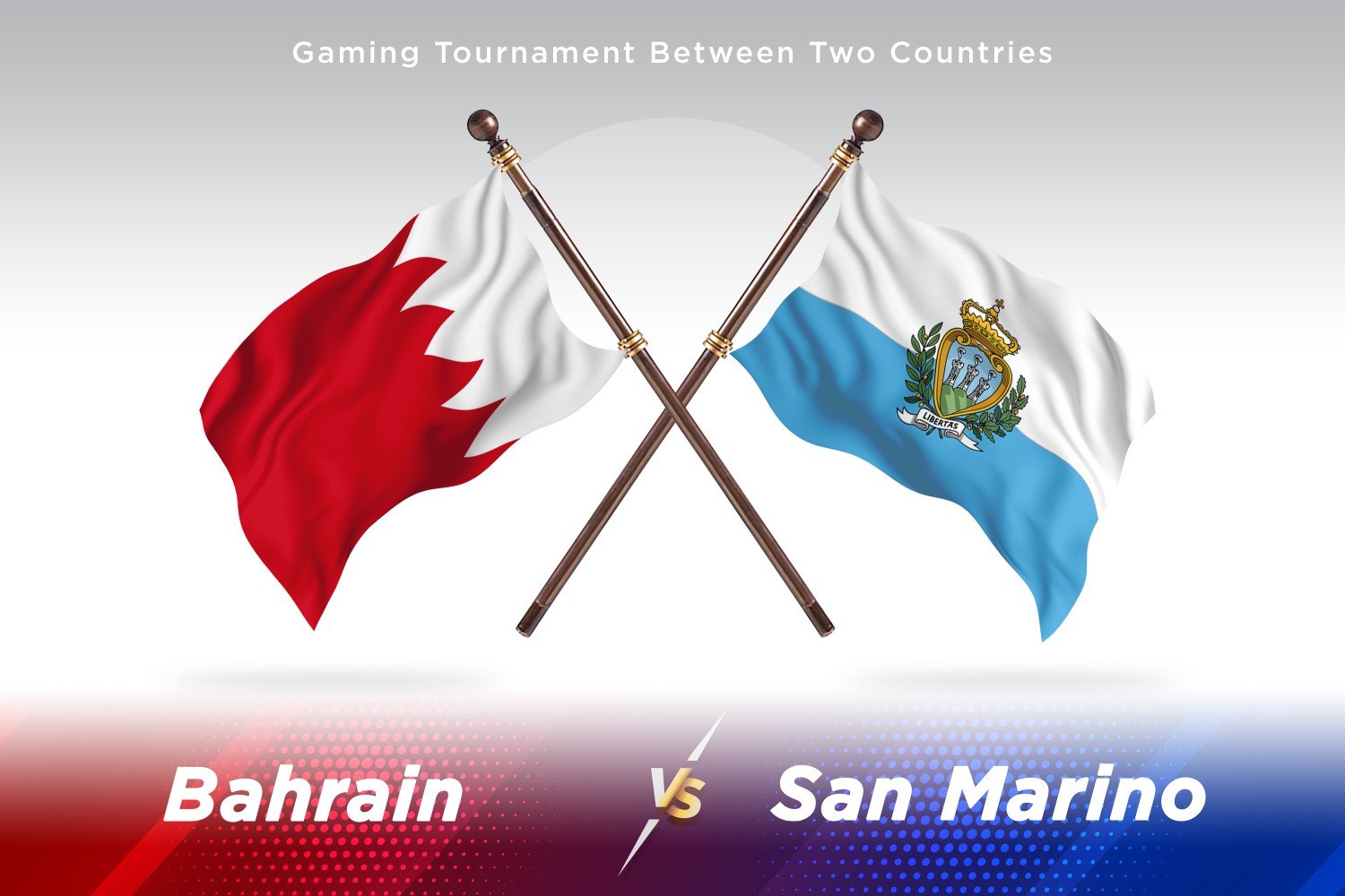 Bahrain versus san Marino Two Flags