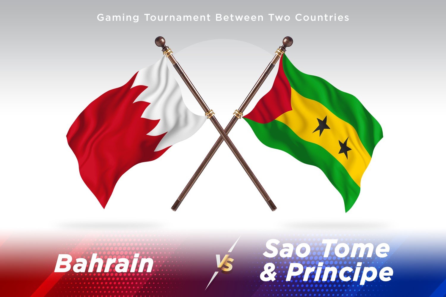 Bahrain versus Sao tome and Principe Two Flags