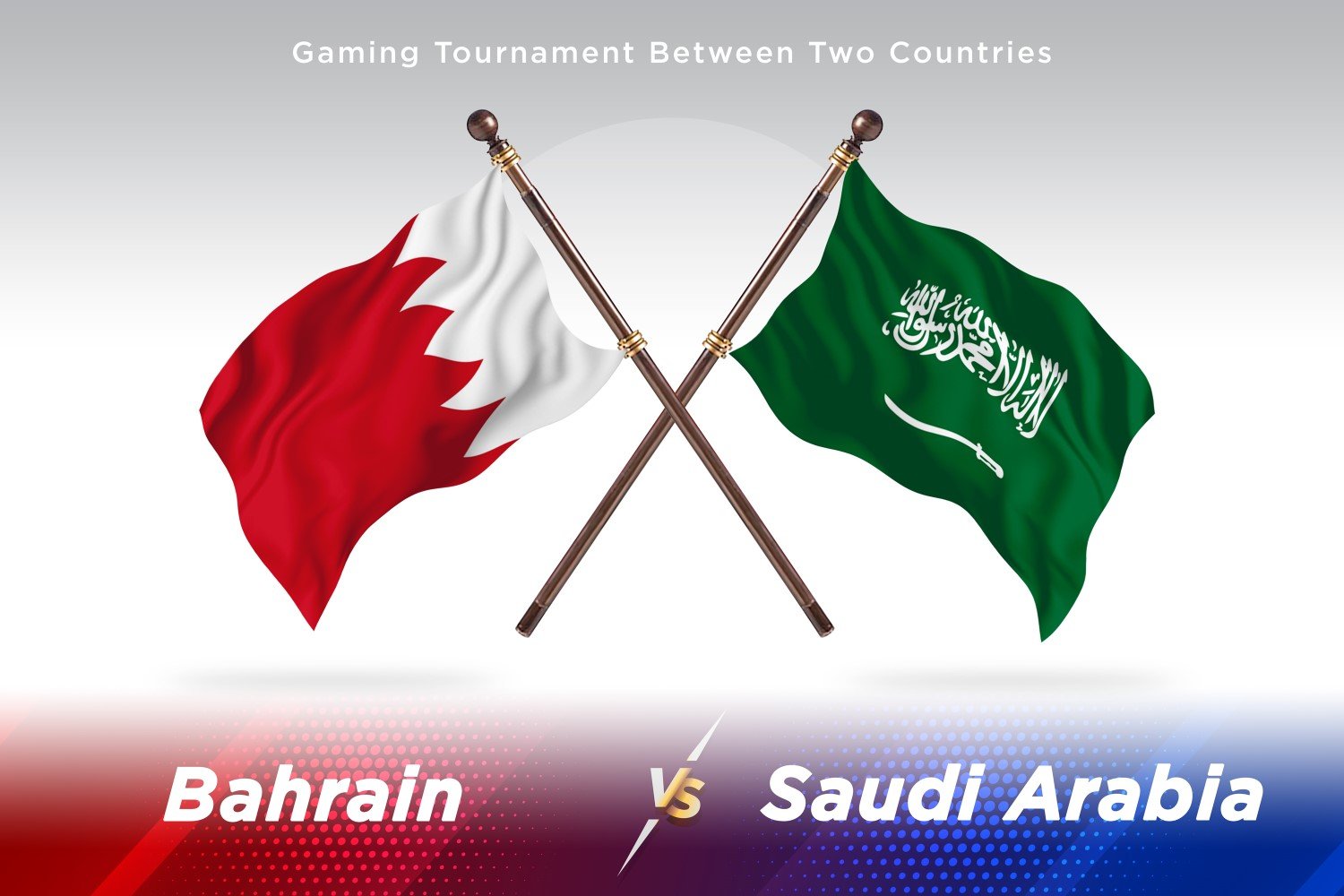 Bahrain versus Saudi Arabia Two Flags