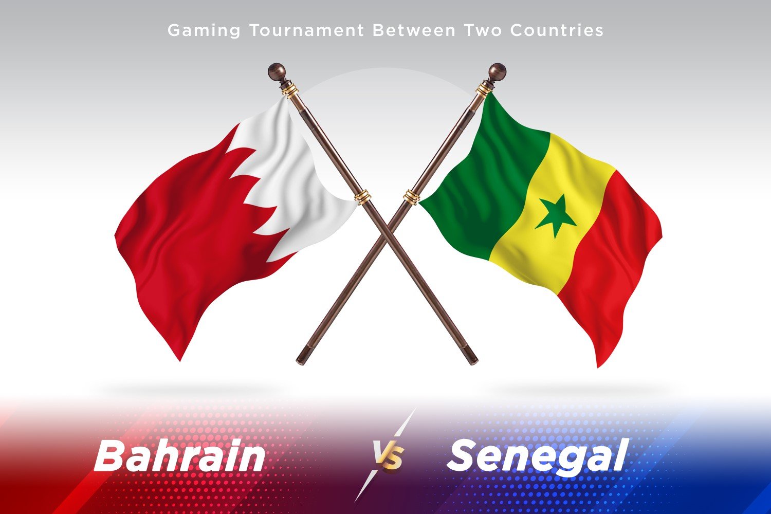 Bahrain versus Senegal Two Flags