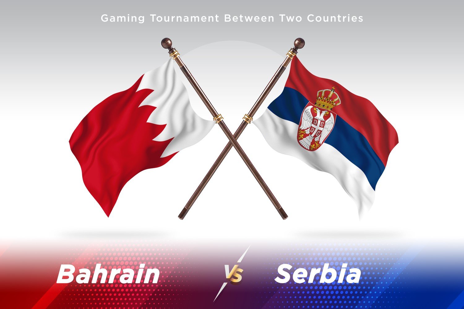 Bahrain versus Serbia Two Flags