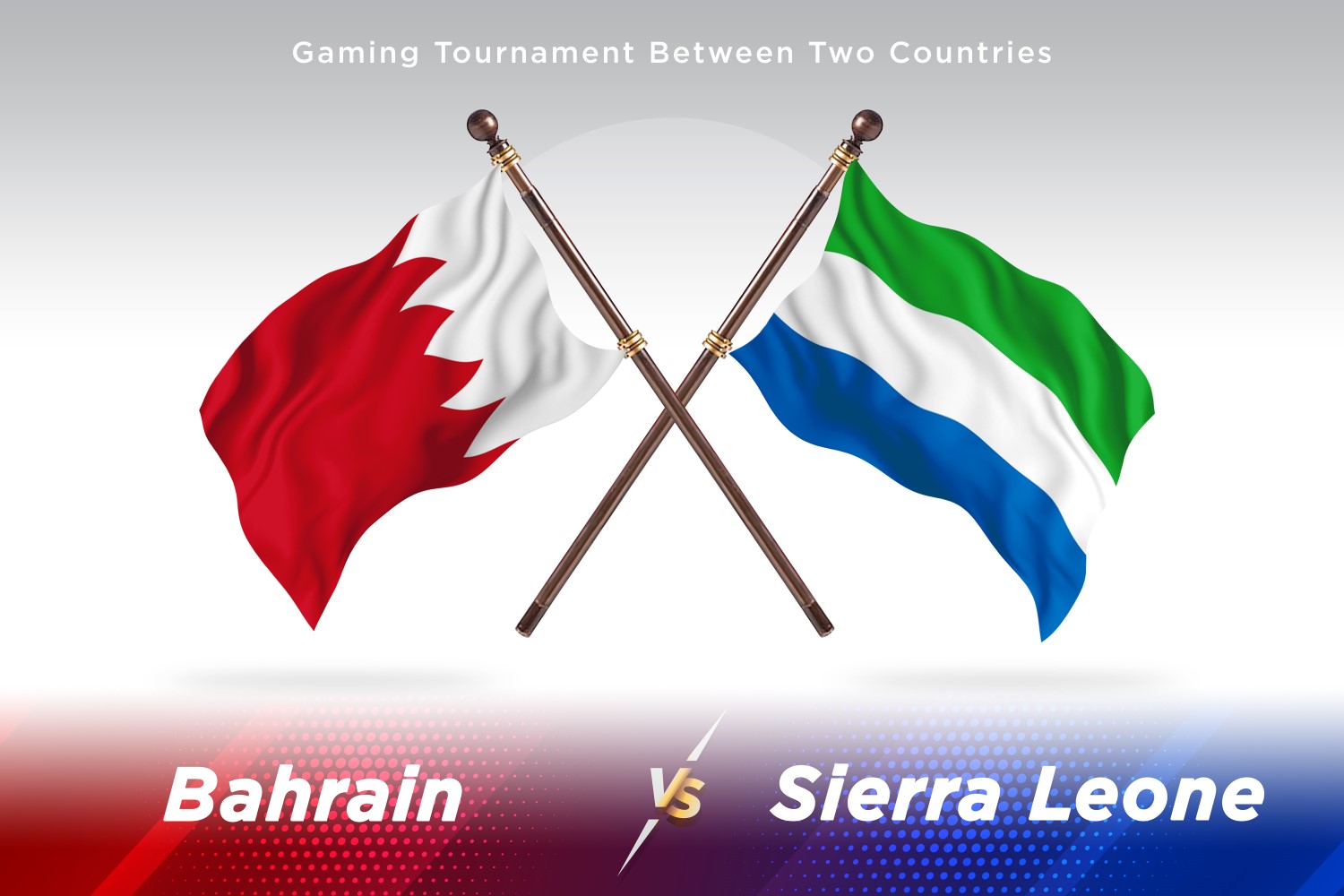 Bahrain versus sierra Leone Two Flags