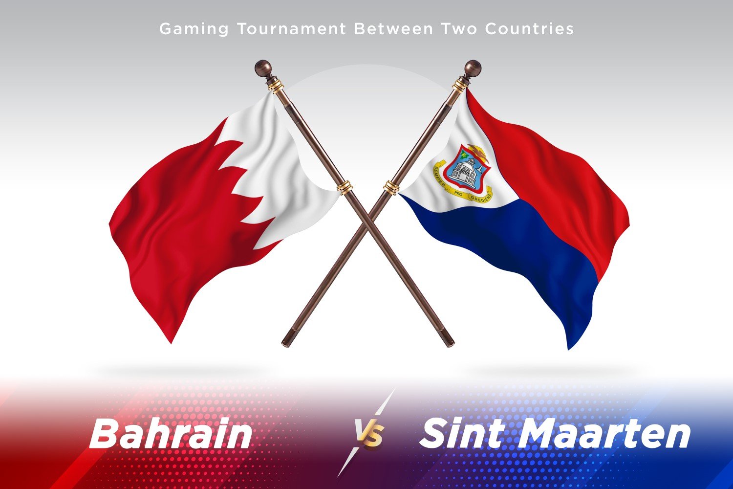 Bahrain versus Sint marten Two Flags