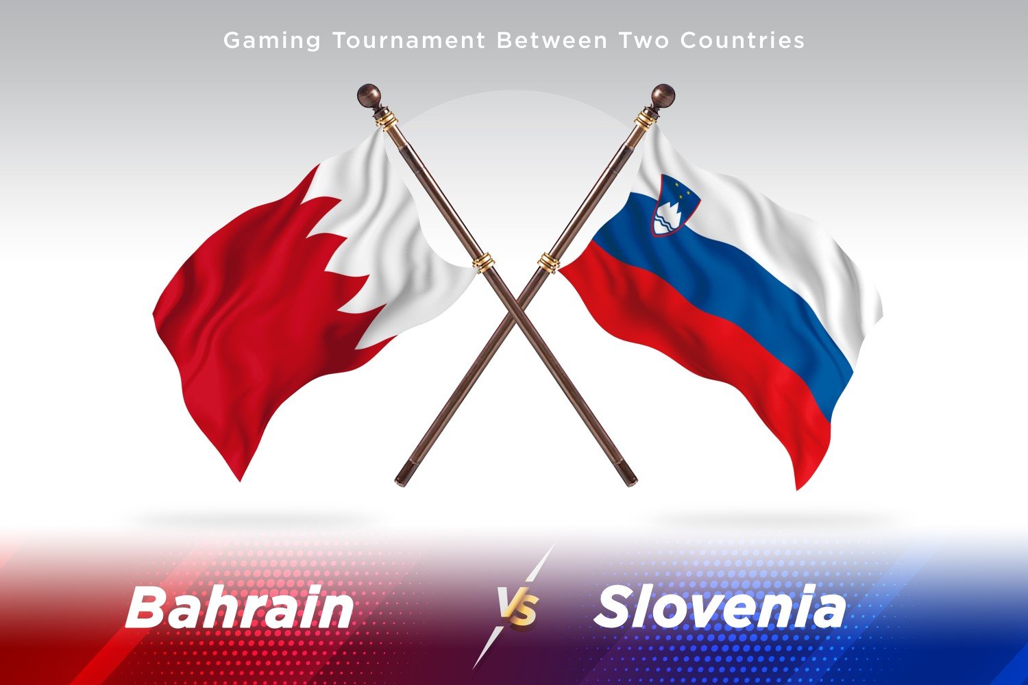 Bahrain versus Slovenia Two Flags