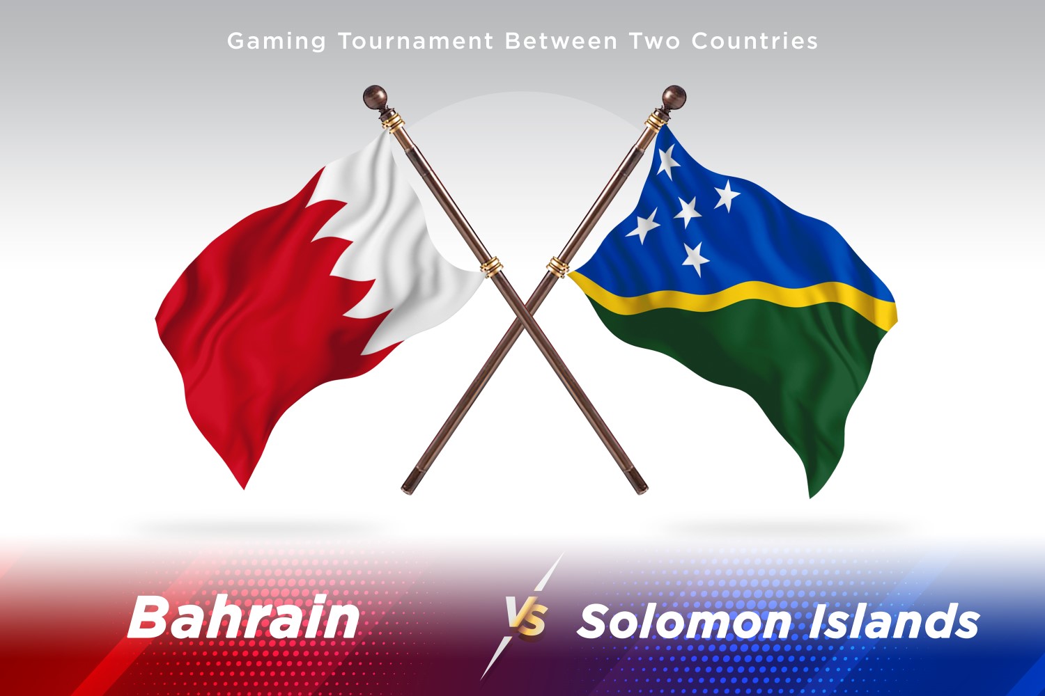 Bahrain versus Solomon islands Two Flags