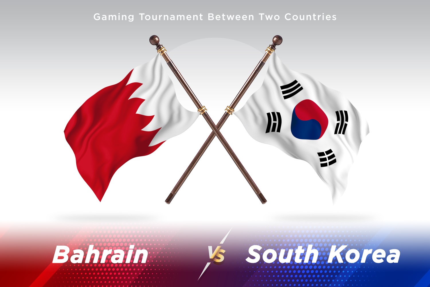 Bahrain versus south Korea Two Flags