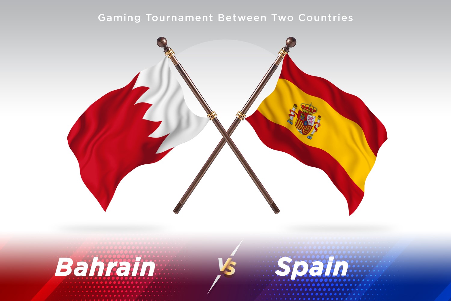 Bahrain versus Spain Two Flags