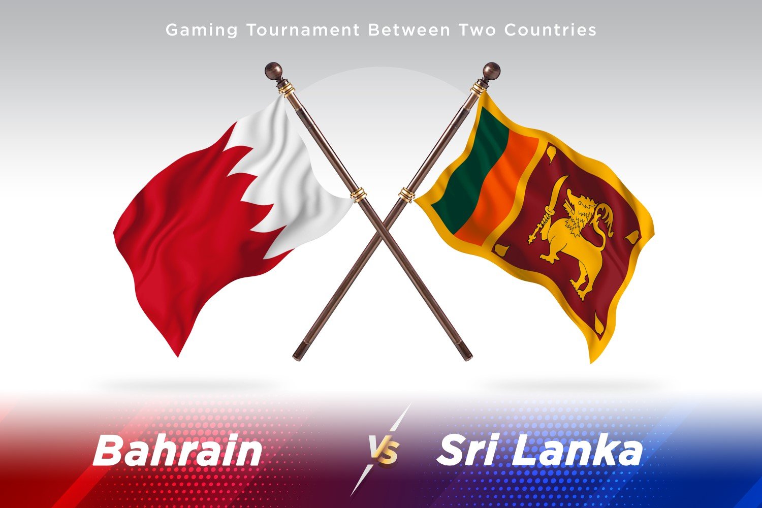 Bahrain versus Sri Lanka Two Flags