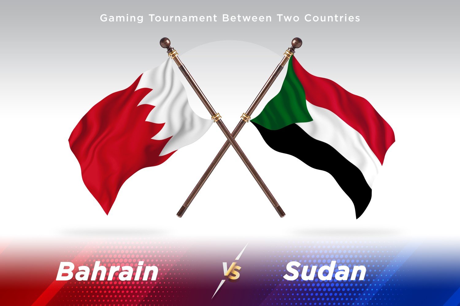 Bahrain versus Sudan Two Flags