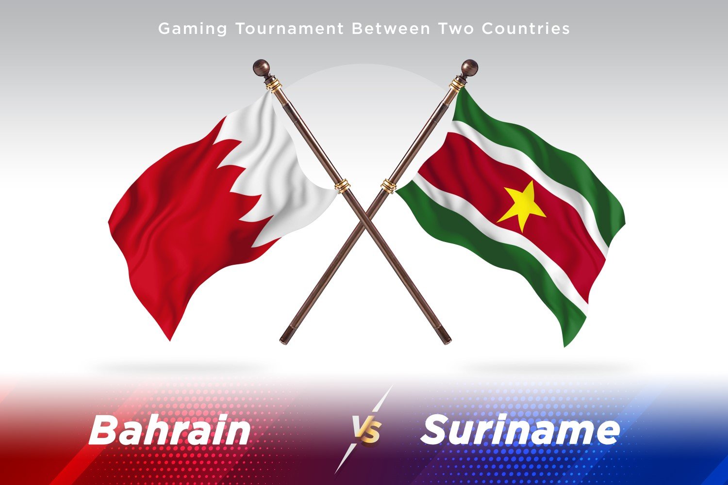 Bahrain versus Suriname Two Flags