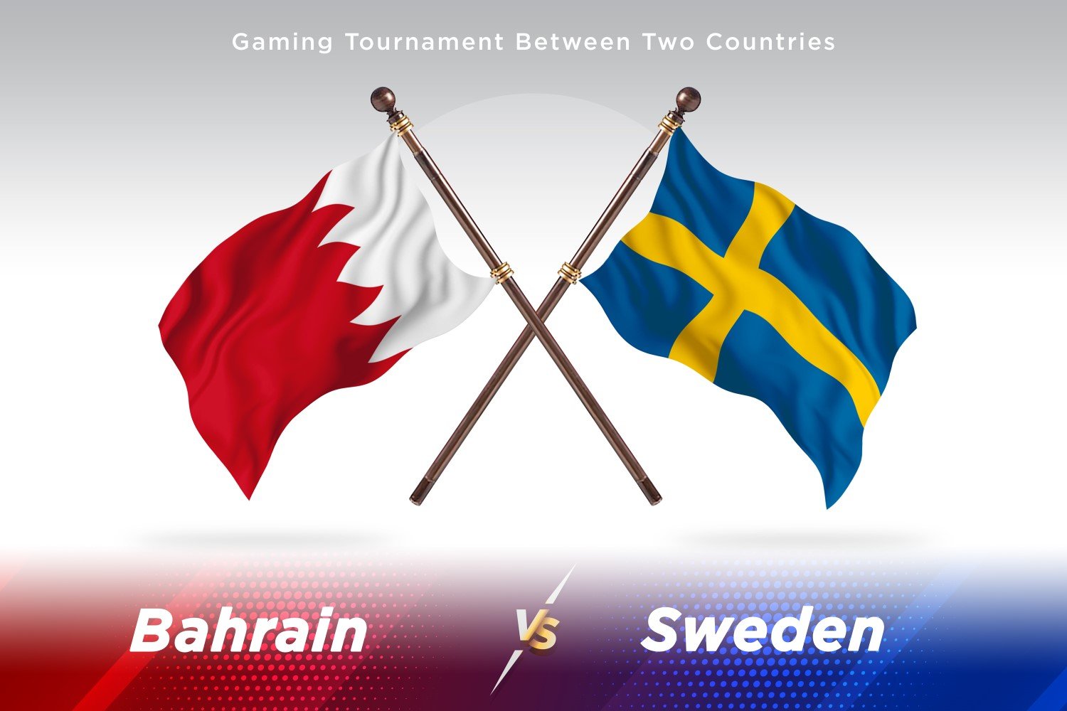 Bahrain versus Sweden Two Flags