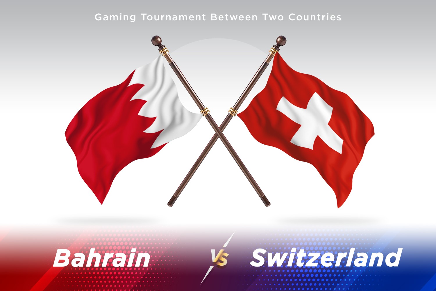 Bahrain versus Switzerland Two Flags