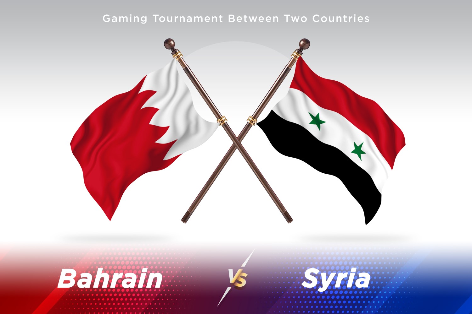 Bahrain versus Syria Two Flags