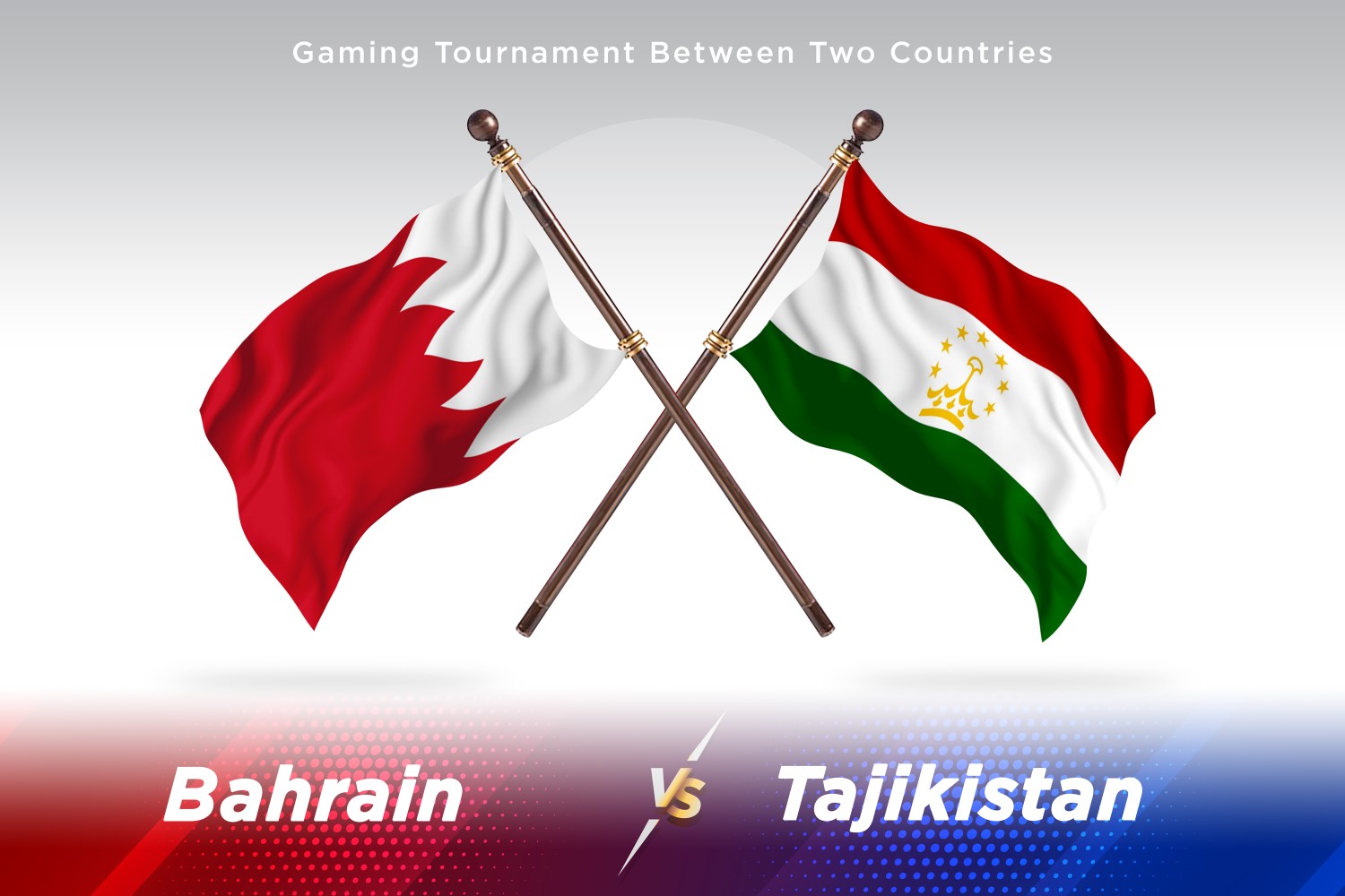 Bahrain versus Tajikistan Two Flags