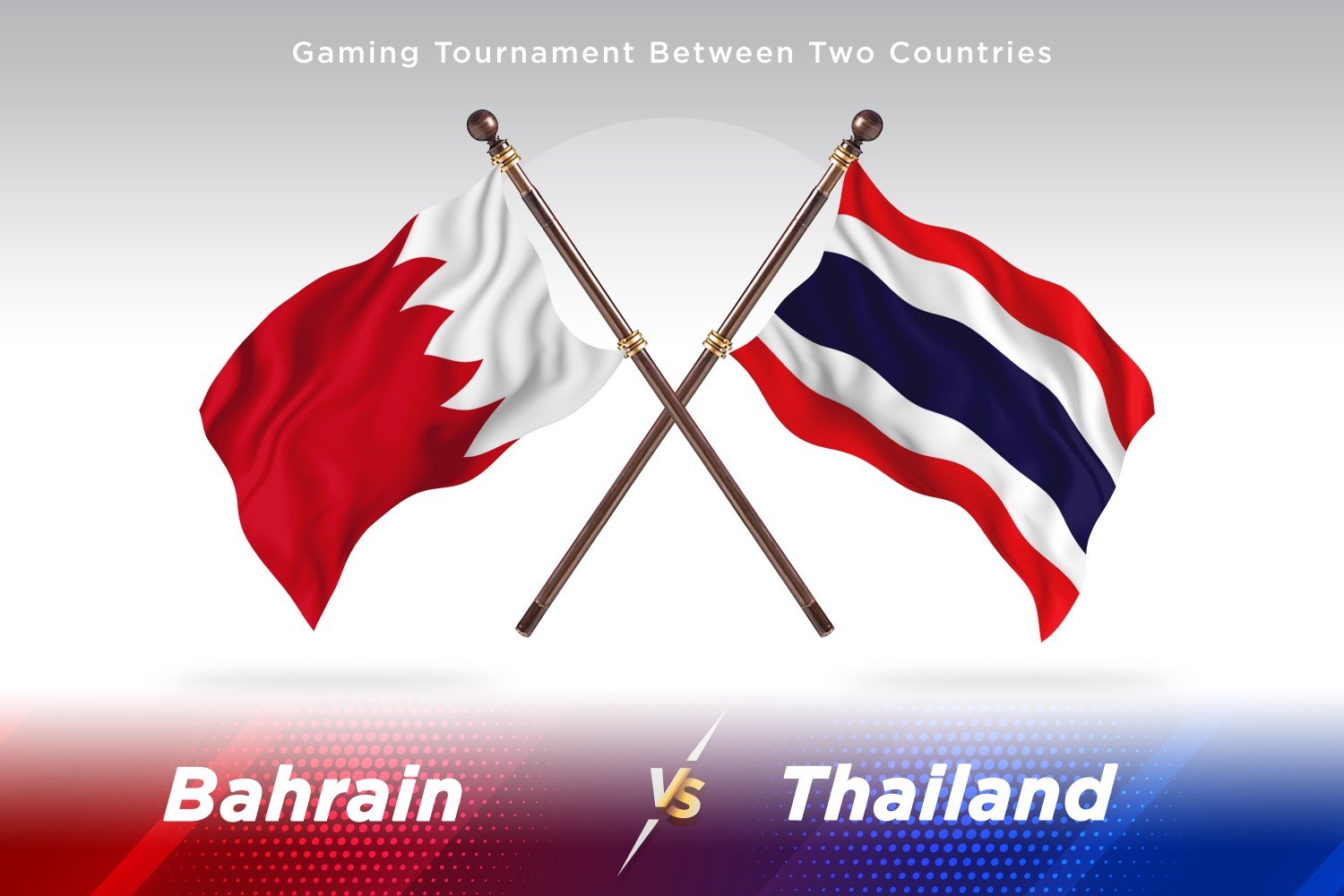 Bahrain versus Thailand Two Flags