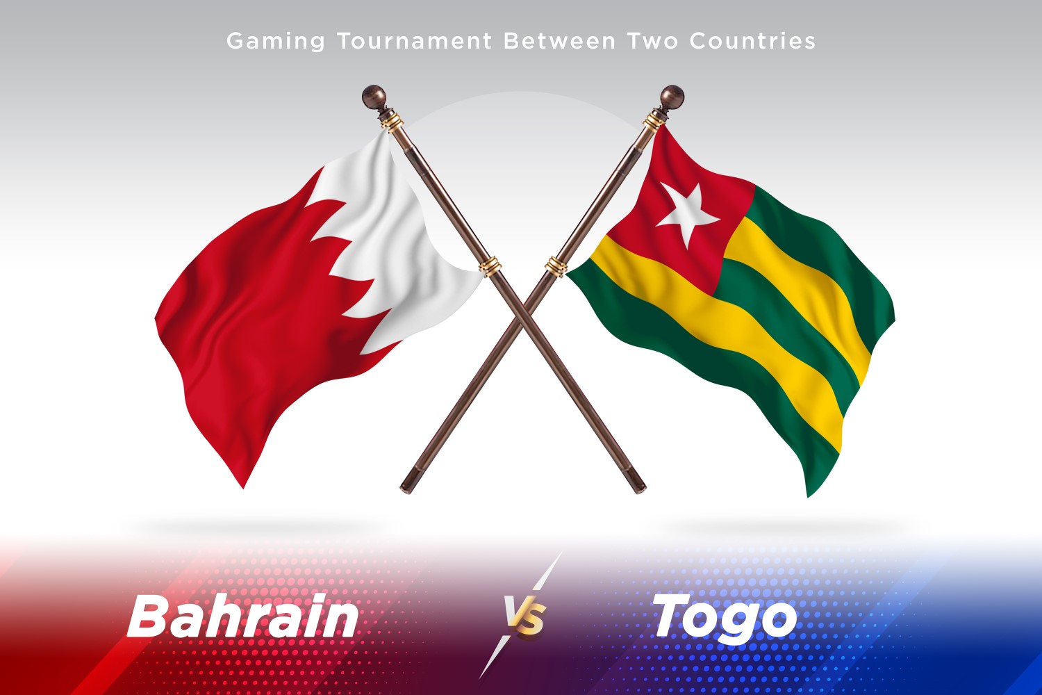 Bahrain versus Togo Two Flags