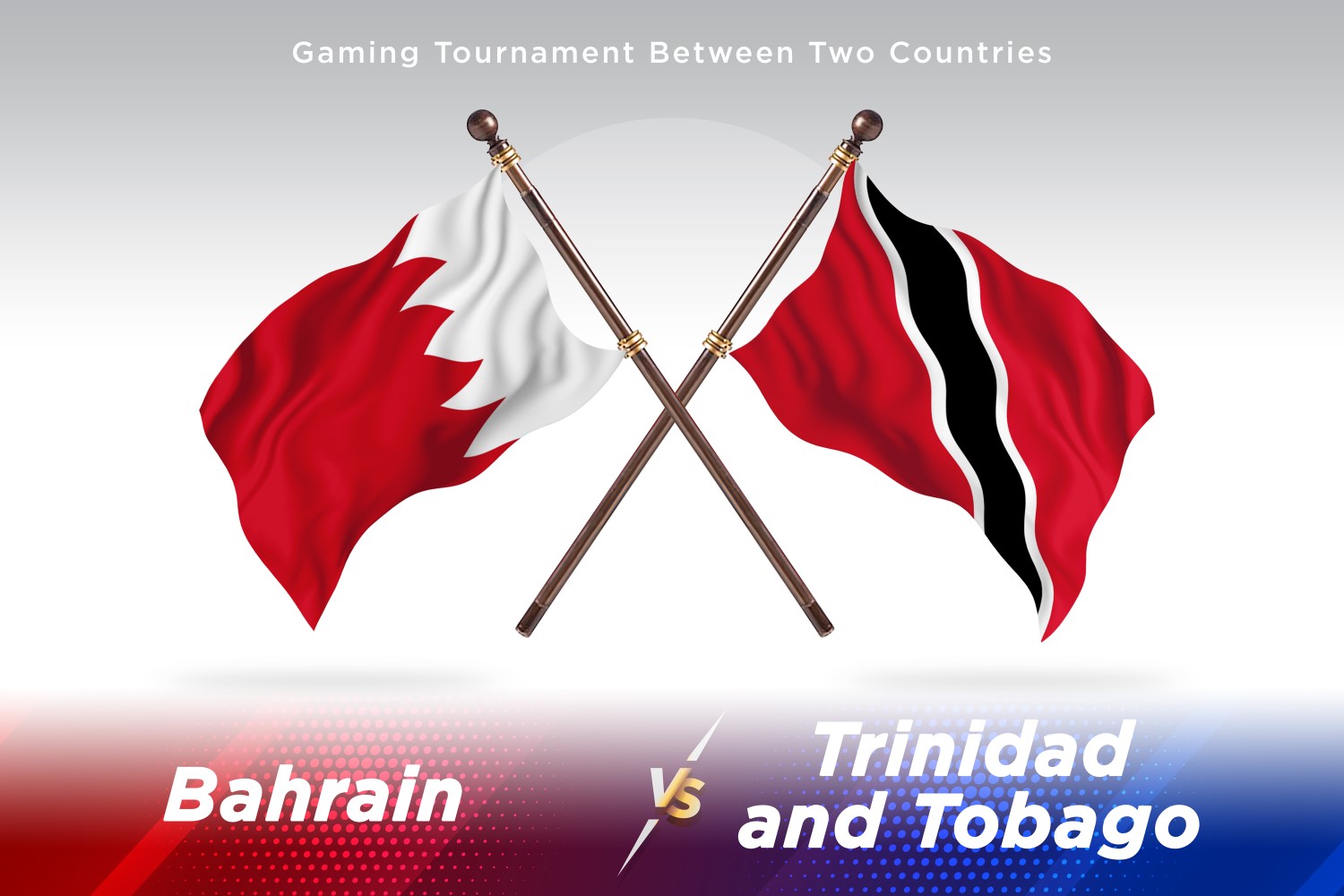 Bahrain versus Trinidad and Tobago Two Flags