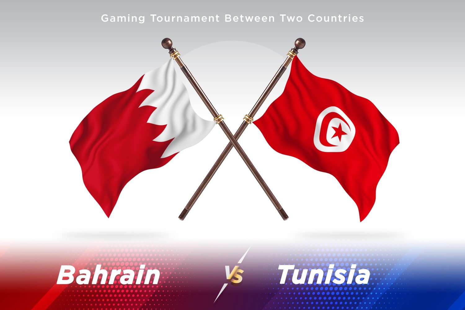 Bahrain versus Tunisia Two Flags