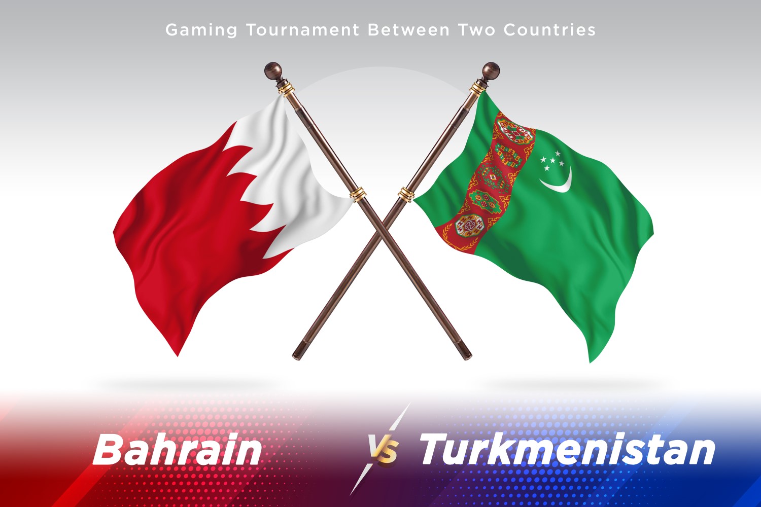 Bahrain versus Turkmenistan Two Flags