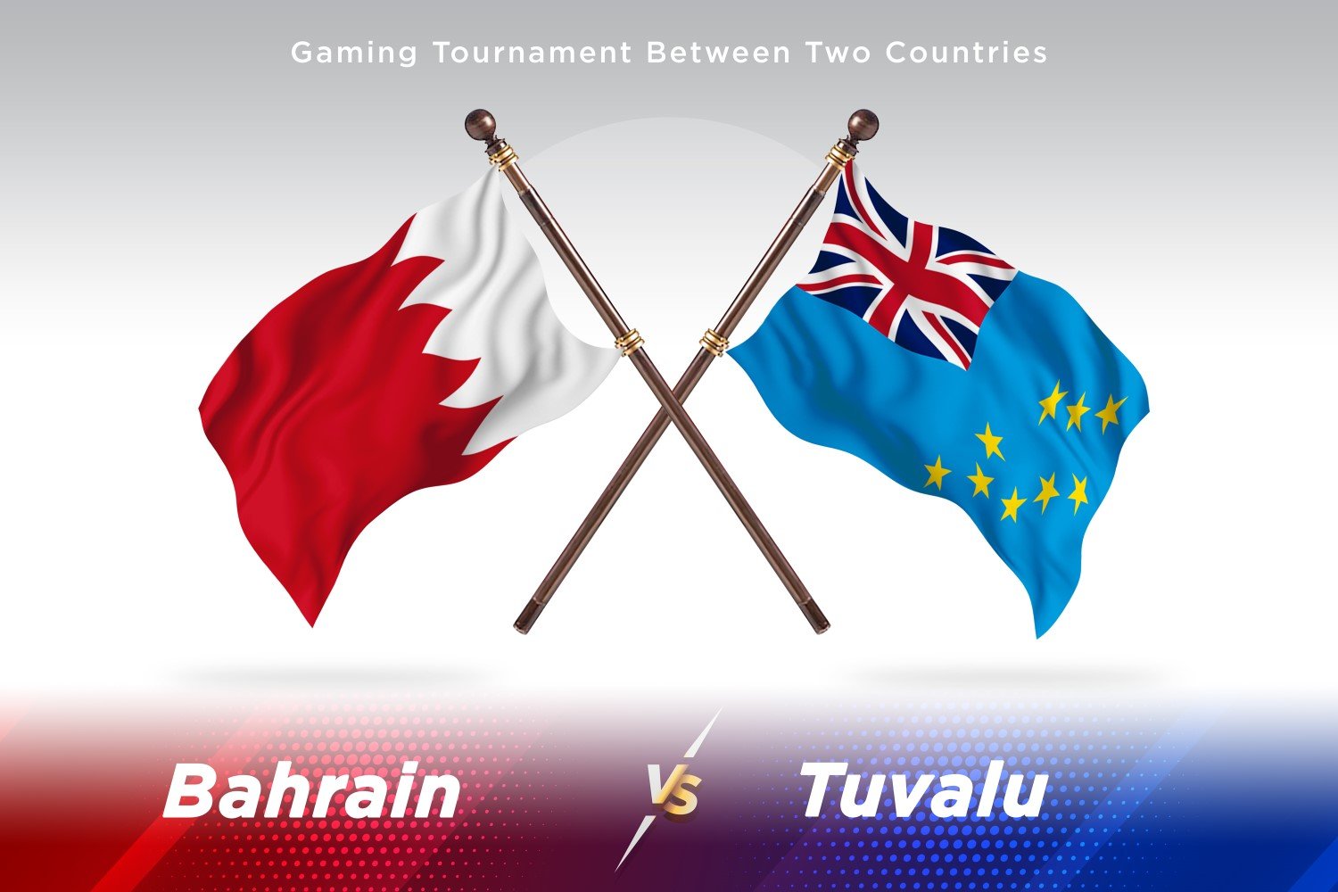 Bahrain versus Tuvalu Two Flags